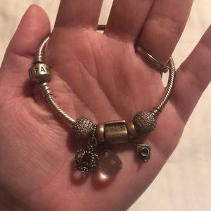 Pandora charm bracelet with charms